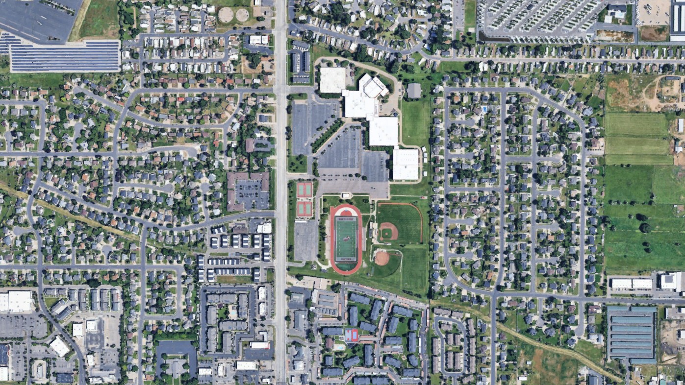 Bird’s-eye view of Three Ponds area